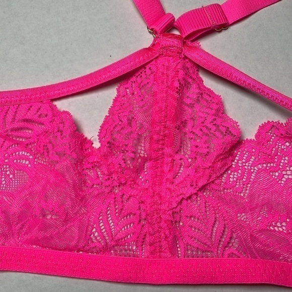 34DD BRA Auden Push Up Demi Racerback Front Closure Molded Cups Hot Pink - Picture 6 of 9